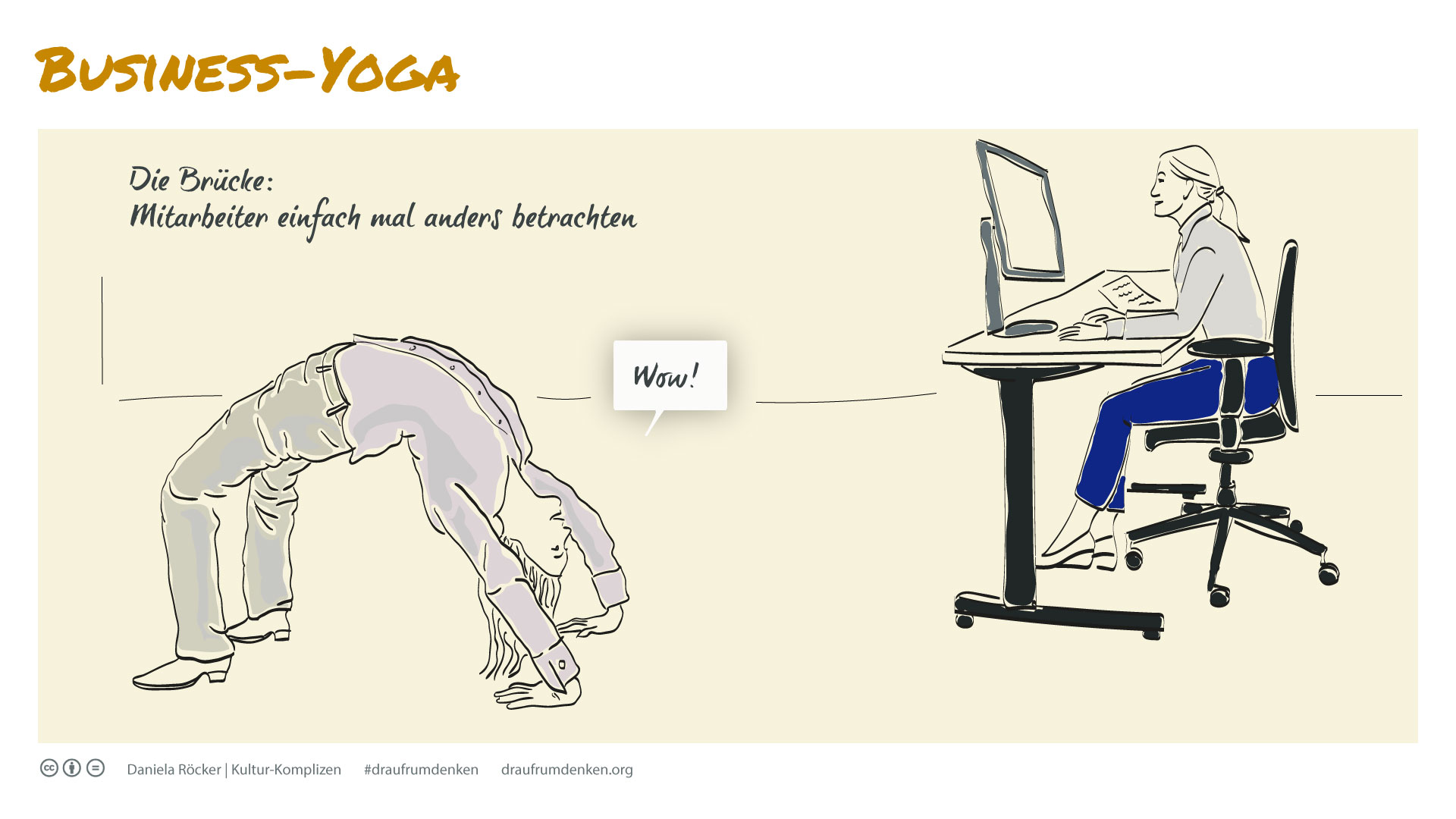 draufrumdenken: Business Yoga - Die Brücke. Bild: cc Daniela Röcker | Kultur-Komplizen
